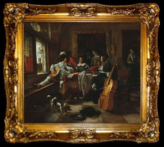 framed  Jan Steen The Family Concert (1666) by Jan Steen, ta009-2